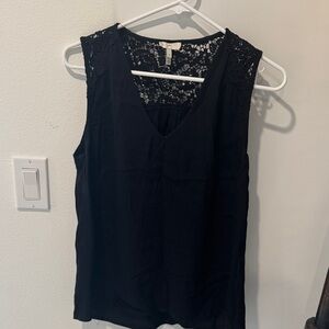 Joie Black Lace Detail Sleeveless Top